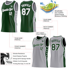 Загрузить изображение в средство просмотра галереи, Custom Reversible Green White-Gray Double Side Star Sublimation Basketball Suit Jersey
