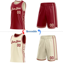 Charger l'image dans la galerie, Custom Reversible Crimson Cream Double Side Star Sublimation Basketball Suit Jersey
