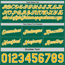 Load image into Gallery viewer, Custom Reversible Kelly Green Gold-White Double Side Star Sublimation Basketball Suit Jersey
