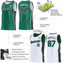 Laden Sie das Bild in den Galerie-Viewer, Custom Reversible Kelly Green Black-White Double Side Star Sublimation Basketball Suit Jersey
