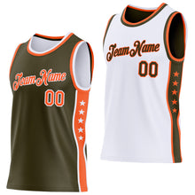 Laden Sie das Bild in den Galerie-Viewer, Custom Reversible Olive Orange-White Double Side Star Sublimation Basketball Suit Jersey
