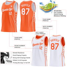 Загрузить изображение в средство просмотра галереи, Custom Reversible Orange White Double Side Star Sublimation Basketball Suit Jersey
