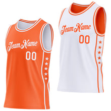 Загрузить изображение в средство просмотра галереи, Custom Reversible Orange White Double Side Star Sublimation Basketball Suit Jersey
