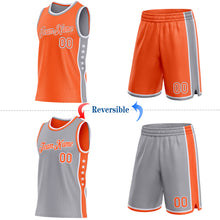 Laden Sie das Bild in den Galerie-Viewer, Custom Reversible Orange White-Gray Double Side Star Sublimation Basketball Suit Jersey
