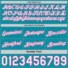Charger l'image dans la galerie, Custom Reversible Teal White-Pink Double Side Star Sublimation Basketball Suit Jersey
