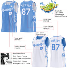 Laden Sie das Bild in den Galerie-Viewer, Custom Reversible Lakes Blue White Double Side Star Sublimation Basketball Suit Jersey
