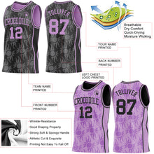 Load image into Gallery viewer, Custom Black-Light Purple Side Panel Stripe Sun Flame Reversible Double Side Sublimation Basketball Set Jersey
