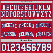 Charger l'image dans la galerie, Custom Royal White-Red Side Panel Stripe Sun Flame Reversible Double Side Sublimation Basketball Set Jersey
