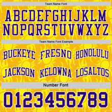 Загрузить изображение в средство просмотра галереи, Custom Purple Gold-White Side Panel Stripe Sun Flame Reversible Double Side Sublimation Basketball Set Jersey
