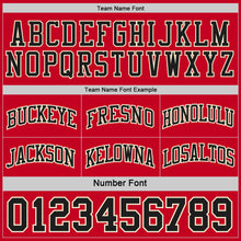 Charger l'image dans la galerie, Custom Black Red-Cream Side Panel Geometric Chevron Reversible Double Side Sublimation Basketball Set Jersey
