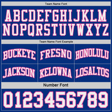 Charger l'image dans la galerie, Custom Royal White-Pink Side Panel Geometric Chevron Reversible Double Side Sublimation Basketball Set Jersey
