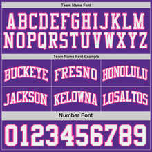 Load image into Gallery viewer, Custom Purple White-Pink Side Panel Geometric Chevron Reversible Double Side Sublimation Basketball Set Jersey
