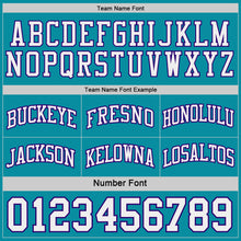 Laden Sie das Bild in den Galerie-Viewer, Custom Purple White-Teal Side Panel Geometric Chevron Reversible Double Side Sublimation Basketball Set Jersey
