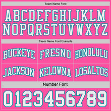Laden Sie das Bild in den Galerie-Viewer, Custom Teal White-Pink Side Panel Geometric Chevron Reversible Double Side Sublimation Basketball Set Jersey
