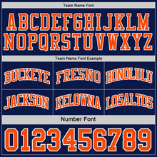 Загрузить изображение в средство просмотра галереи, Custom Navy Orange-White Side Panel Geometric Chevron Reversible Double Side Sublimation Basketball Set Jersey
