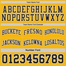 Charger l'image dans la galerie, Custom Navy Gold-White Side Panel Geometric Chevron Reversible Double Side Sublimation Basketball Set Jersey
