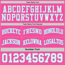 Charger l'image dans la galerie, Custom Pink White-Light Blue Side Panel Geometric Chevron Reversible Double Side Sublimation Basketball Set Jersey
