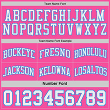 Загрузить изображение в средство просмотра галереи, Custom Pink White-Powder Blue Side Panel Geometric Chevron Reversible Double Side Sublimation Basketball Set Jersey
