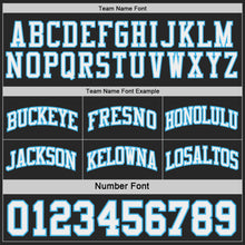 Загрузить изображение в средство просмотра галереи, Custom Black White-Sky Blue Side Panel Geometric Chevron Reversible Double Side Sublimation Basketball Set Jersey
