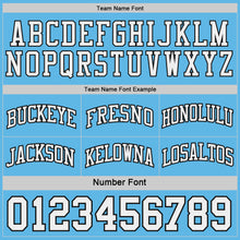 Загрузить изображение в средство просмотра галереи, Custom Black White-Sky Blue Side Panel Geometric Chevron Reversible Double Side Sublimation Basketball Set Jersey
