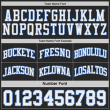 Load image into Gallery viewer, Custom Black White-Light Blue Side Panel Geometric Chevron Reversible Double Side Sublimation Basketball Set Jersey

