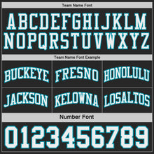 Laden Sie das Bild in den Galerie-Viewer, Custom Black White-Teal Side Panel Geometric Chevron Reversible Double Side Sublimation Basketball Set Jersey
