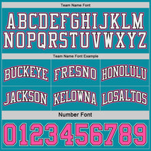 Load image into Gallery viewer, Custom Black Pink-Teal Side Panel Geometric Chevron Reversible Double Side Sublimation Basketball Set Jersey
