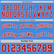 Laden Sie das Bild in den Galerie-Viewer, Custom Red White-Powder Blue Side Panel Geometric Chevron Reversible Double Side Sublimation Basketball Set Jersey

