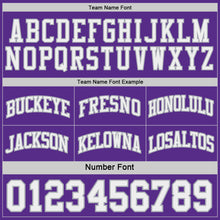 Laden Sie das Bild in den Galerie-Viewer, Custom Purple White-Gray Side Panel Geometric Chevron Reversible Double Side Sublimation Basketball Set Jersey
