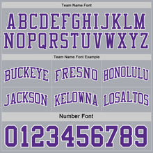 Laden Sie das Bild in den Galerie-Viewer, Custom Purple White-Gray Side Panel Geometric Chevron Reversible Double Side Sublimation Basketball Set Jersey
