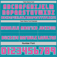 Charger l'image dans la galerie, Custom Teal Pink-White Side Panel Stripe Geometric V-Cut Color Block Reversible Double Side Sublimation Basketball Set Jersey
