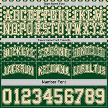 Load image into Gallery viewer, Custom Green-Cream Side Panel Stripe Gradient Geometric Honeycomb Reversible Double Side Sublimation Basketball Set Jersey
