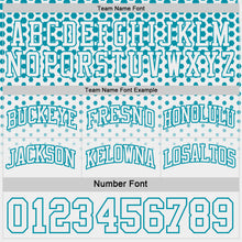 Charger l'image dans la galerie, Custom Teal-White Side Panel Stripe Gradient Geometric Honeycomb Reversible Double Side Sublimation Basketball Set Jersey
