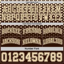 Load image into Gallery viewer, Custom Brown-Cream Side Panel Stripe Gradient Geometric Honeycomb Reversible Double Side Sublimation Basketball Set Jersey
