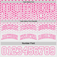 Load image into Gallery viewer, Custom Pink-White Side Panel Stripe Gradient Geometric Honeycomb Reversible Double Side Sublimation Basketball Set Jersey
