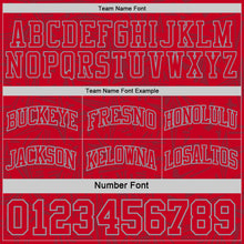 Charger l'image dans la galerie, Custom Red Gray-White Side Panel Stripe Stars Geometric Shatter Starburst Reversible Double Side Sublimation Basketball Set Jersey
