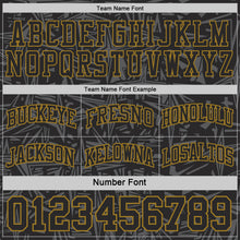 Charger l'image dans la galerie, Custom Black Old Gold-White Side Panel Stripe Stars Geometric Shatter Starburst Reversible Double Side Sublimation Basketball Set Jersey
