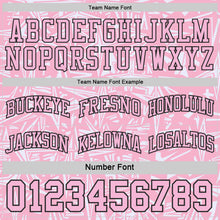 Charger l'image dans la galerie, Custom Black White-Light Pink Side Panel Stripe Stars Geometric Shatter Starburst Reversible Double Side Sublimation Basketball Set Jersey
