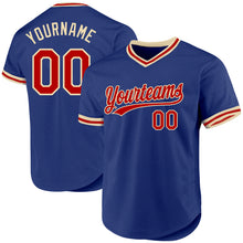 Charger l&#39;image dans la galerie, Custom Royal Red-Cream Authentic Throwback Baseball Jersey
