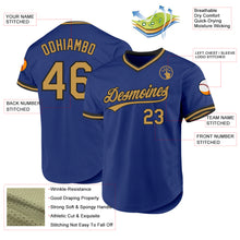 Загрузить изображение в средство просмотра галереи, Custom Royal Old Gold-Black Authentic Throwback Baseball Jersey
