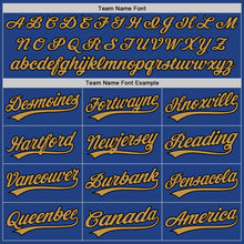 Загрузить изображение в средство просмотра галереи, Custom Royal Old Gold-Black Authentic Throwback Baseball Jersey
