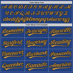 Custom Royal Old Gold-Black Authentic Throwback Baseball Jersey