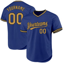 Загрузить изображение в средство просмотра галереи, Custom Royal Old Gold-Black Authentic Throwback Baseball Jersey
