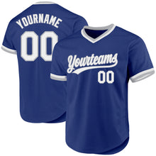 Charger l&#39;image dans la galerie, Custom Royal White-Gray Authentic Throwback Baseball Jersey
