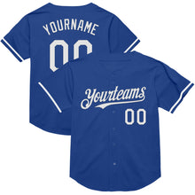 Laden Sie das Bild in den Galerie-Viewer, Custom Royal White Mesh Authentic Throwback Baseball Jersey
