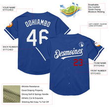 Charger l&#39;image dans la galerie, Custom Royal White-Red Mesh Authentic Throwback Baseball Jersey
