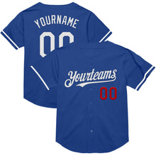 Charger l&#39;image dans la galerie, Custom Royal White-Red Mesh Authentic Throwback Baseball Jersey
