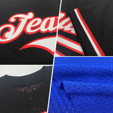 Charger l&#39;image dans la galerie, Custom Royal Gray-Red Mesh Authentic Throwback Baseball Jersey
