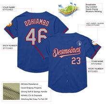 Charger l&#39;image dans la galerie, Custom Royal Gray-Red Mesh Authentic Throwback Baseball Jersey
