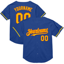 Charger l&#39;image dans la galerie, Custom Royal Yellow-Orange Mesh Authentic Throwback Baseball Jersey
